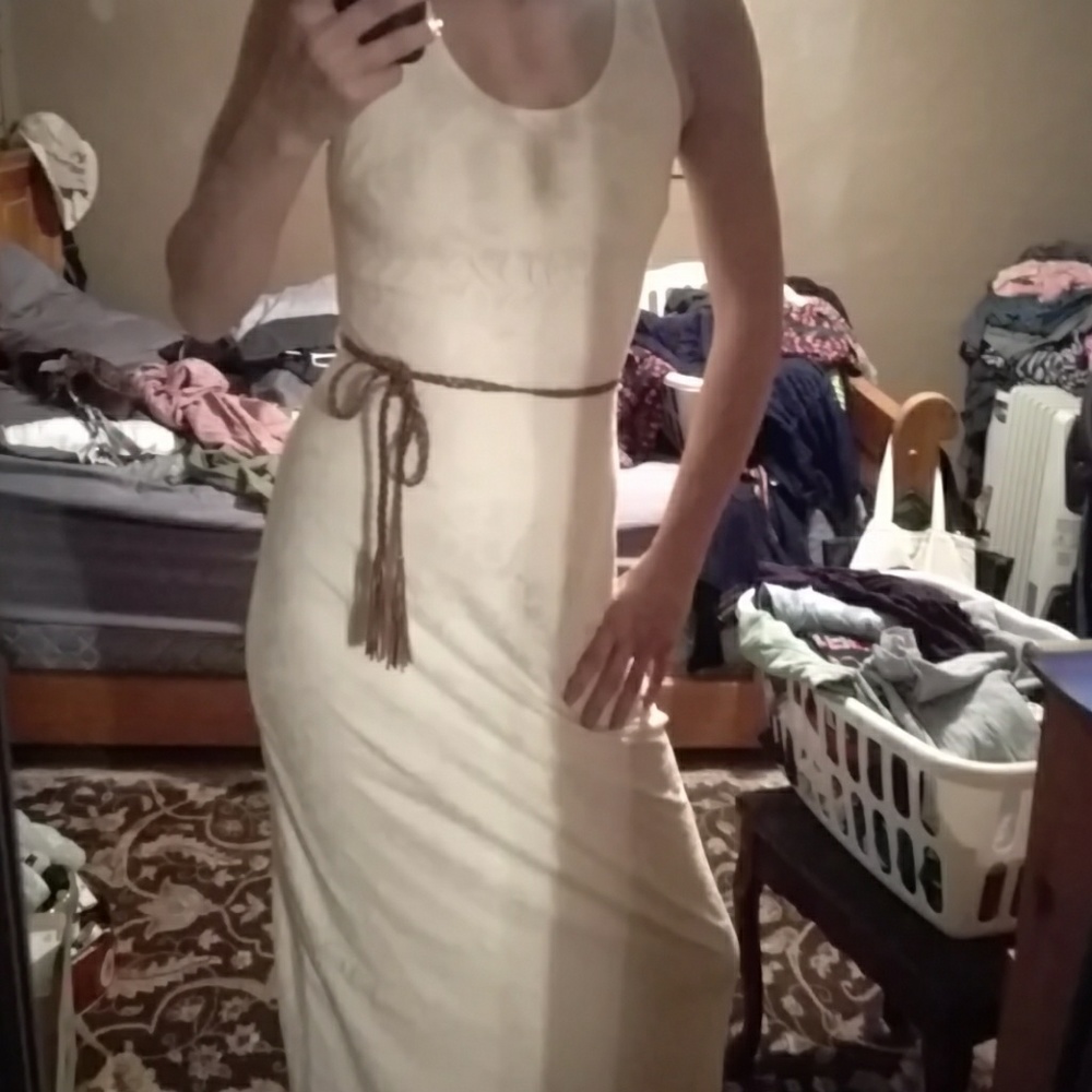 Racerback cream lace dress